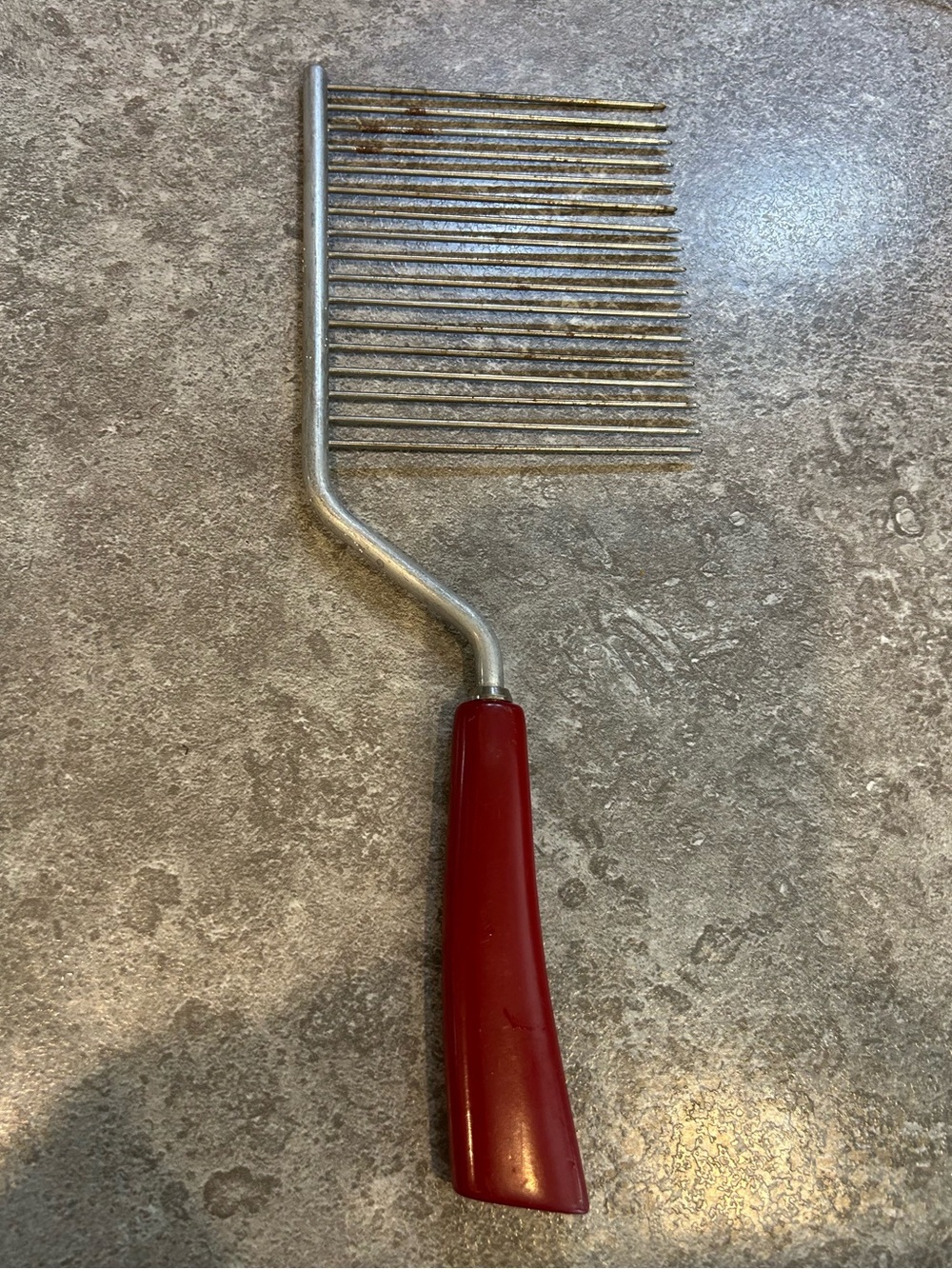 Vintage Angel Food Cake Cutter with Cherry Red Bakelite Handle Read Description